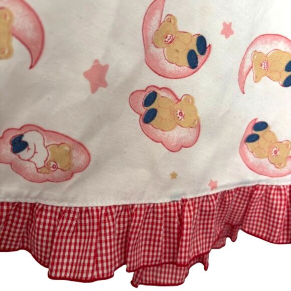 Gingham Check Trim Sleepy Teddy Bear Cottage Core Nightgown Woman's Med. #A - Picture 5 of 7